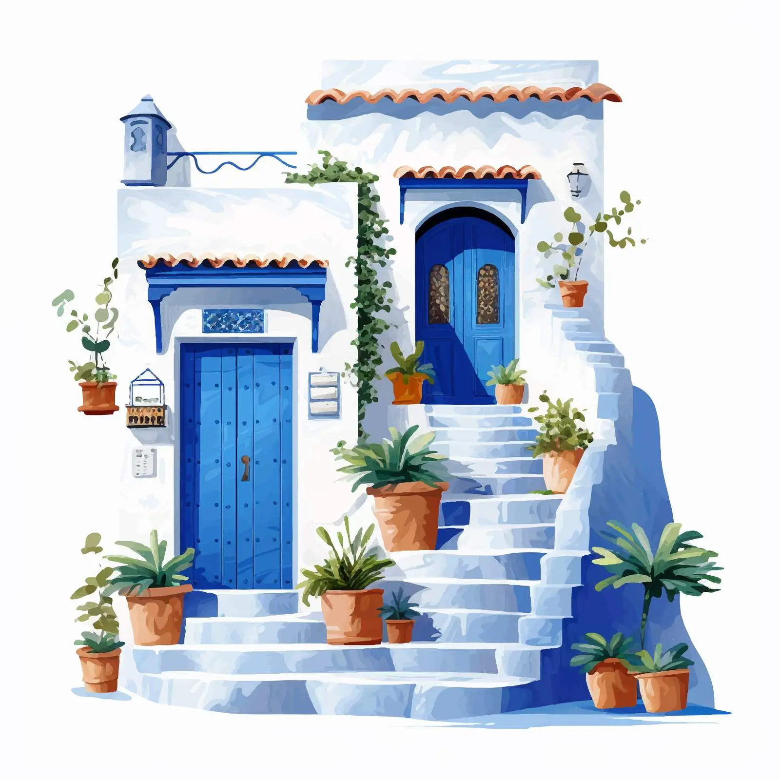 Moroccan Blue Building Facade in Old Town — free download from Dotvec
