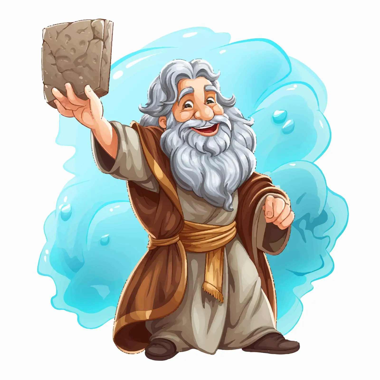 Moses Holding the Ten Commandments Illustration – free scriptural representation image from Dotvec