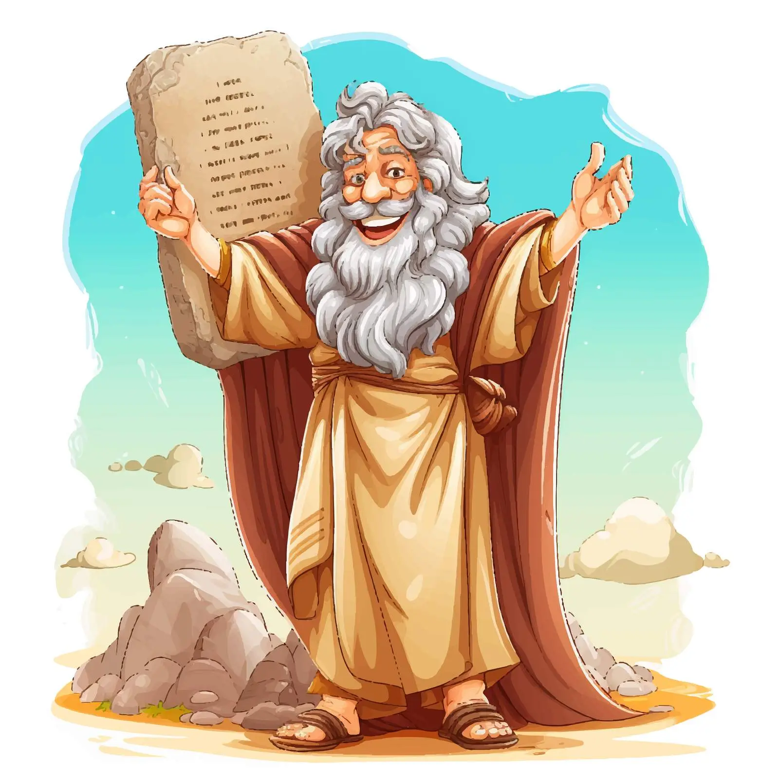 Moses Holding the Ten Commandments Illustration — free download from Dotvec