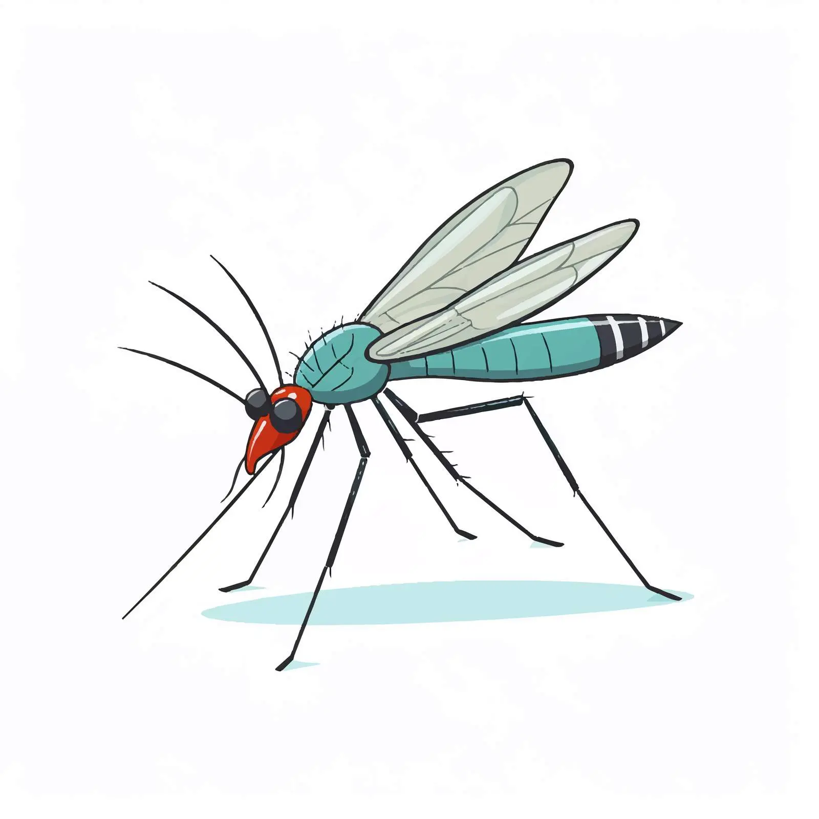 Cartoon Mosquito Vector Line Illustration — free download from Dotvec