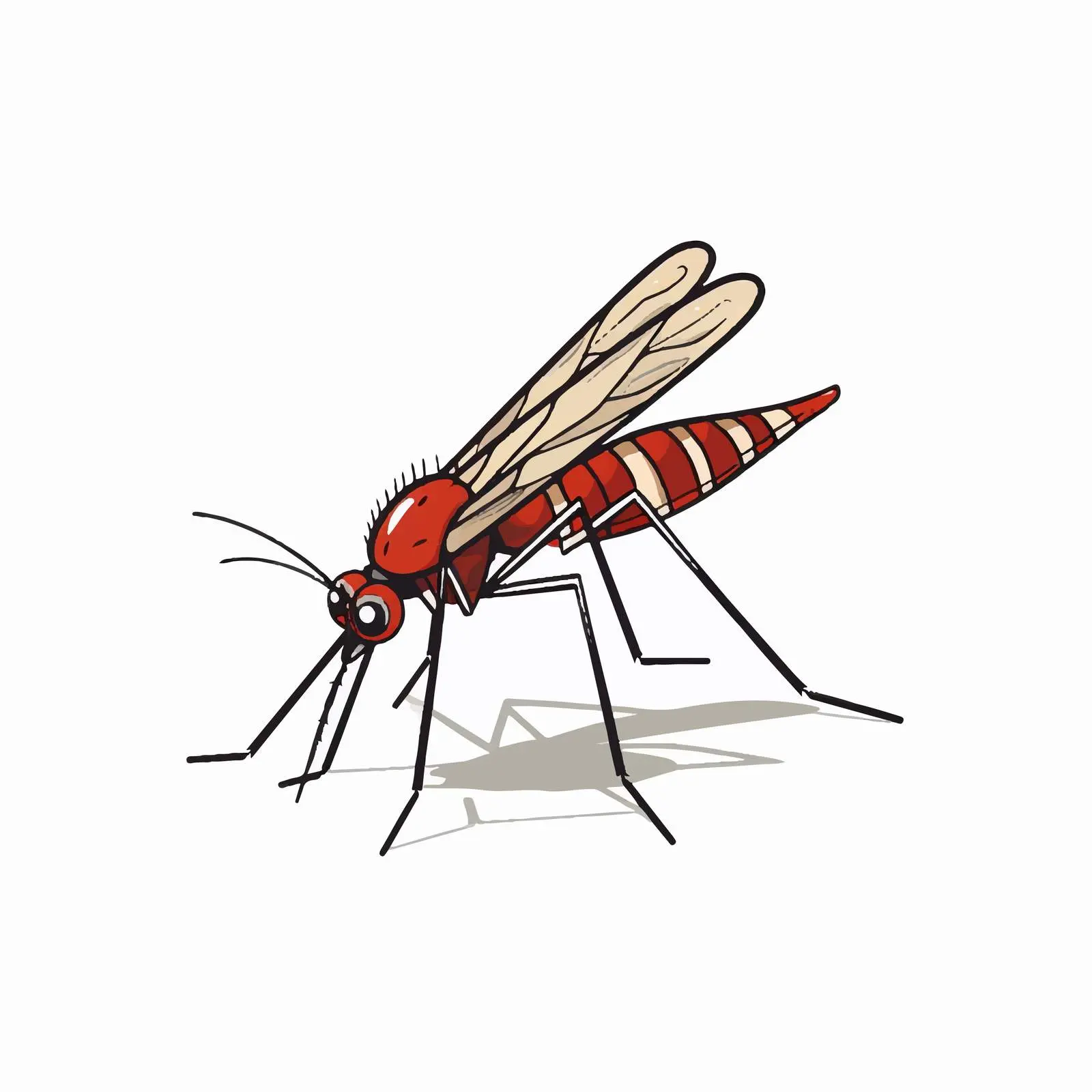 Cartoon Mosquito Vector Line Illustration — free download from Dotvec