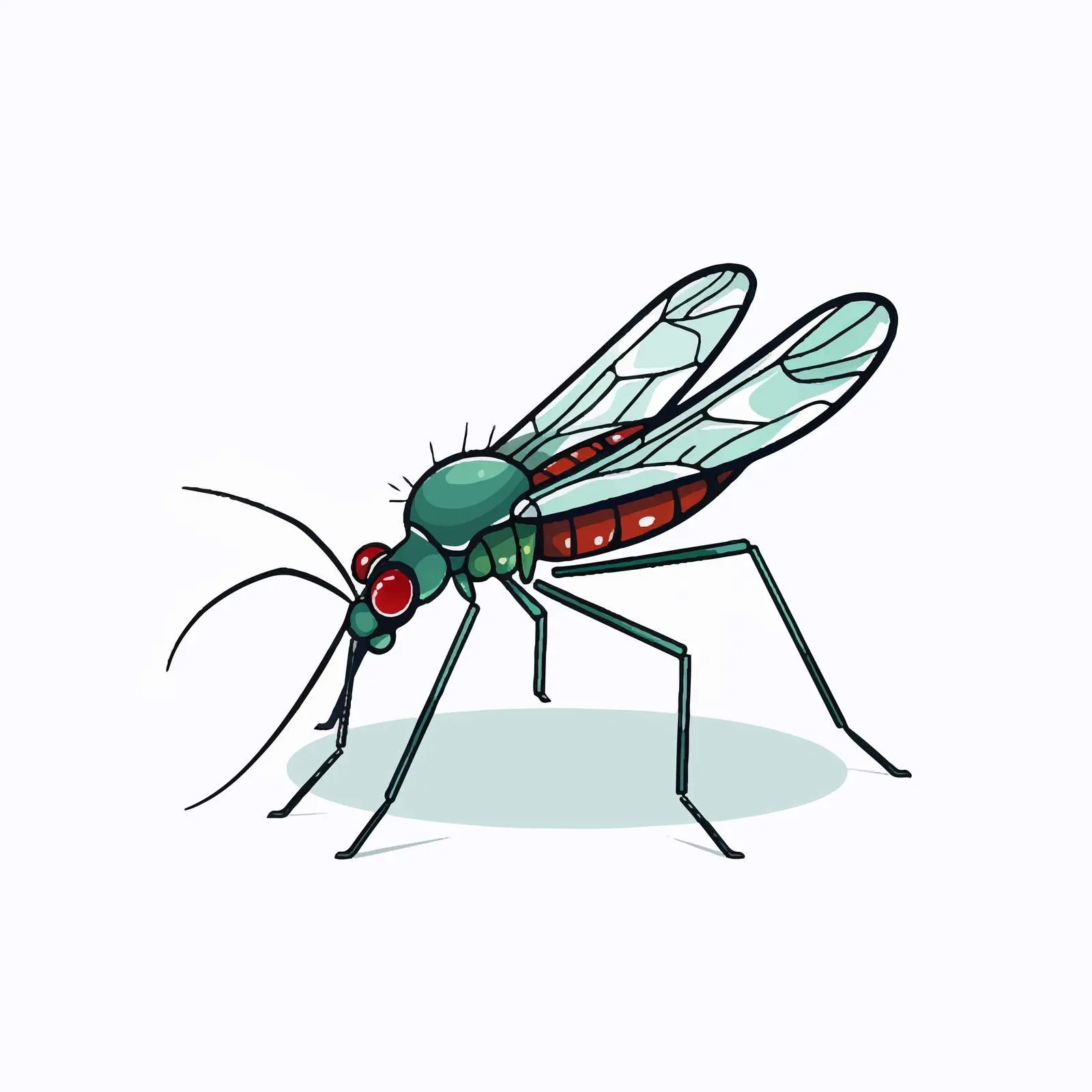 Cartoon Mosquito Line Vector Illustration — free download from Dotvec