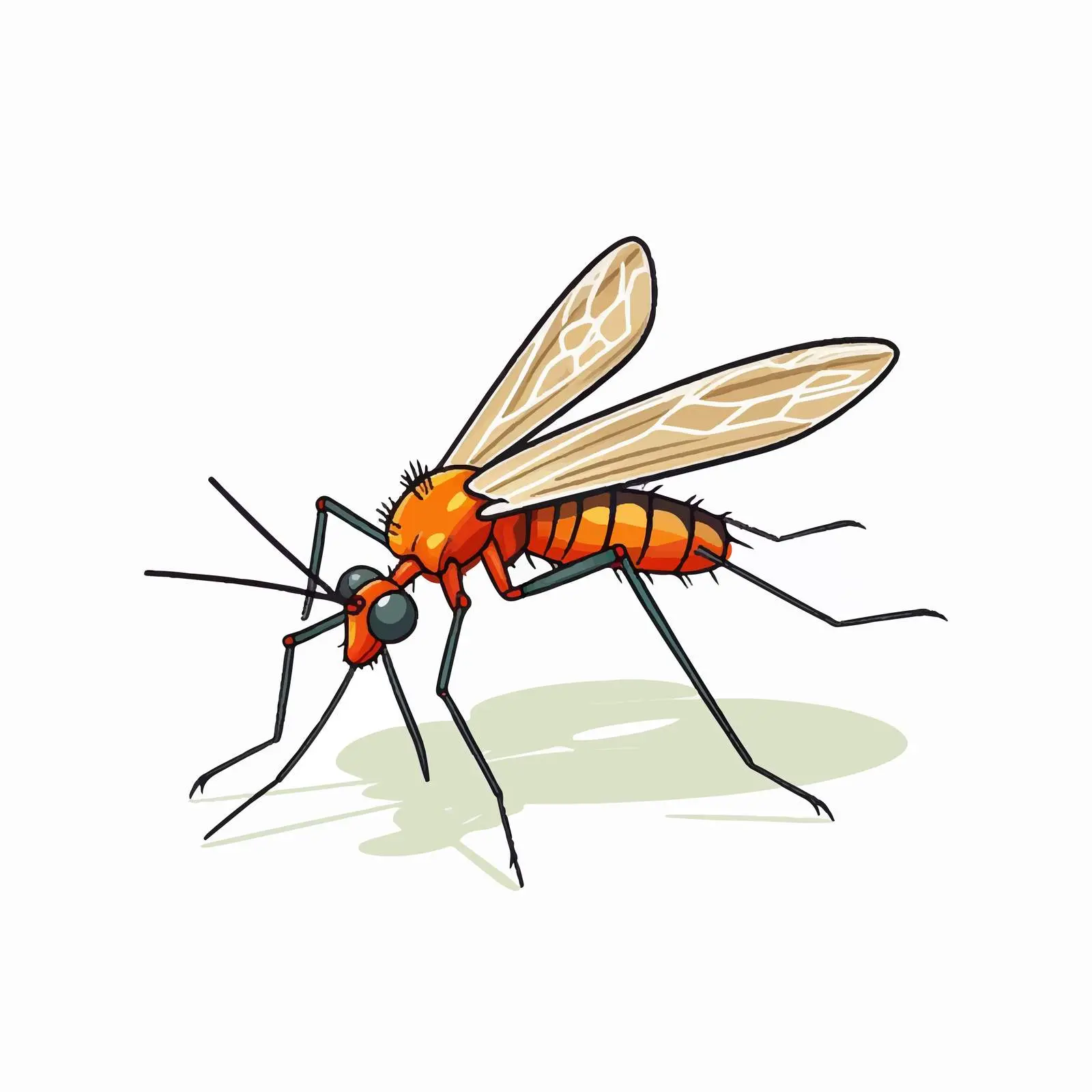 Cartoon Mosquito Line Vector Illustration — free download from Dotvec