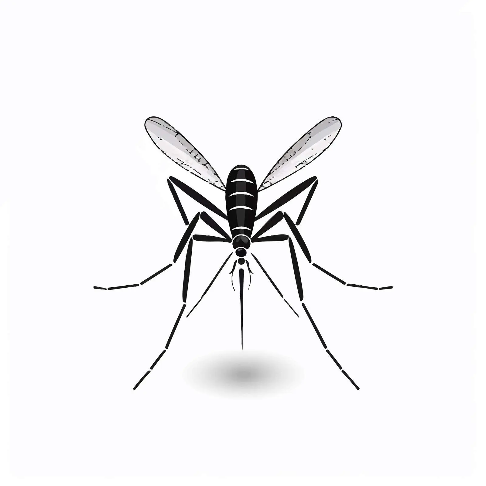 Mosquito Line Vector Illustration on White Background — free download from Dotvec
