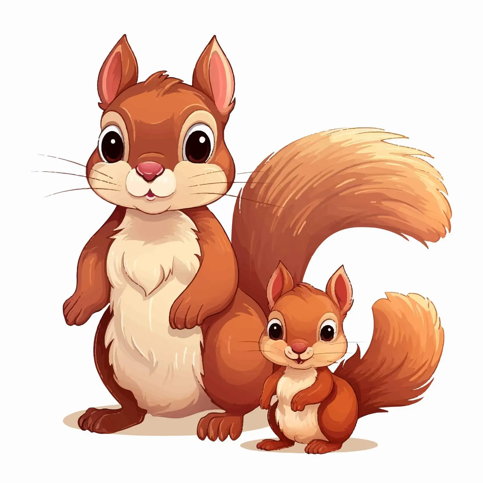 Cartoon Mother and Baby Squirrel Illustration — free download from Dotvec