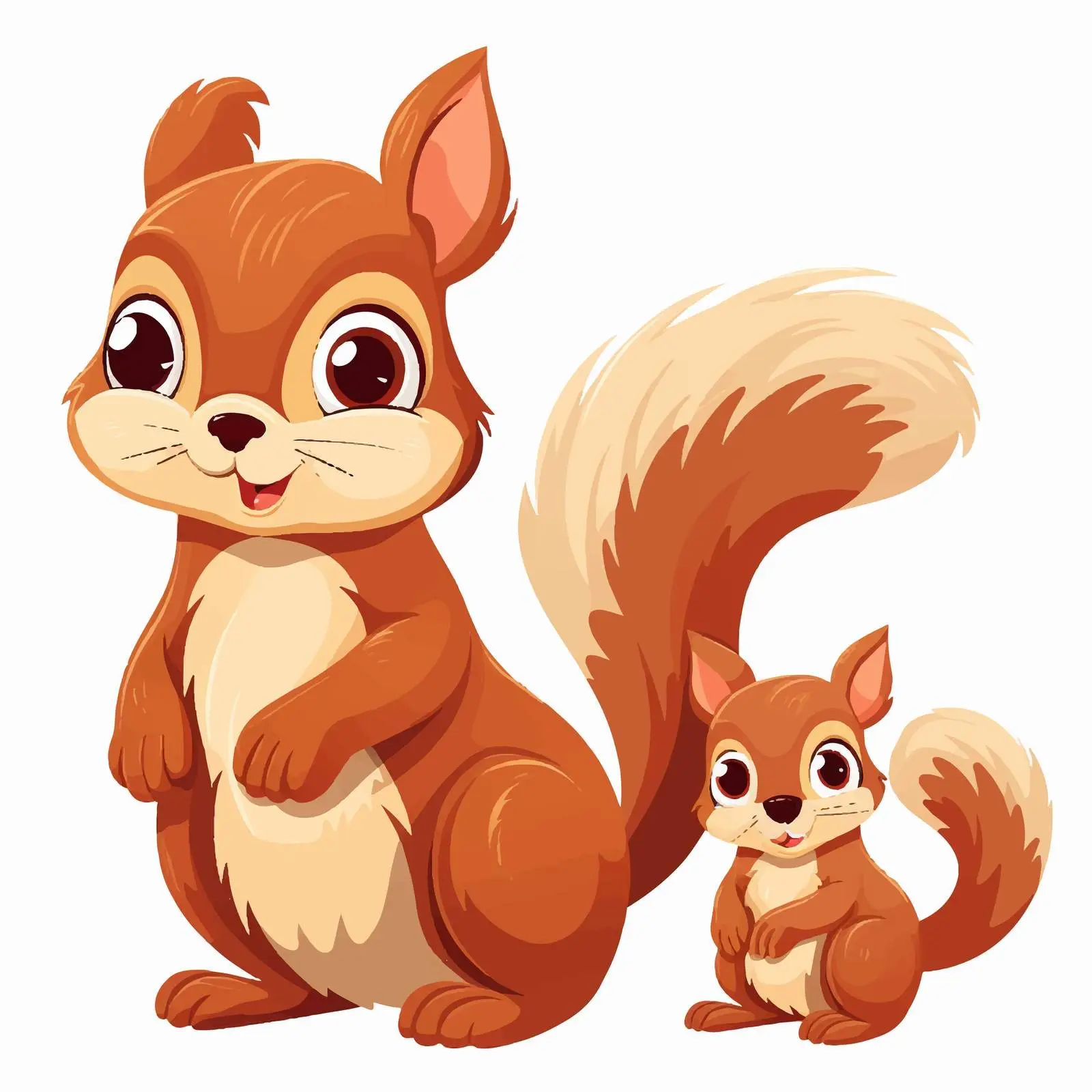 Mother and Baby Squirrel Cartoon Illustration — free download from Dotvec