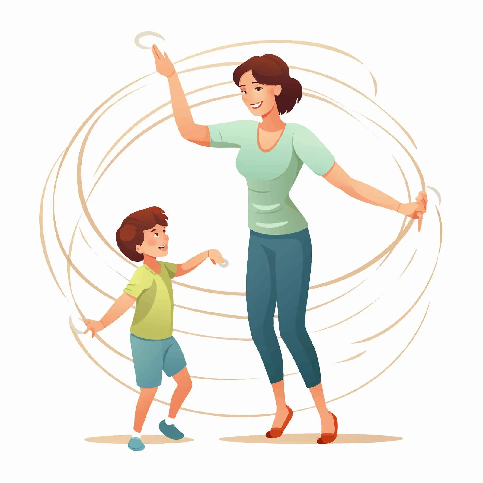 Happy Mother and Son with Hula Hoops — free download from Dotvec