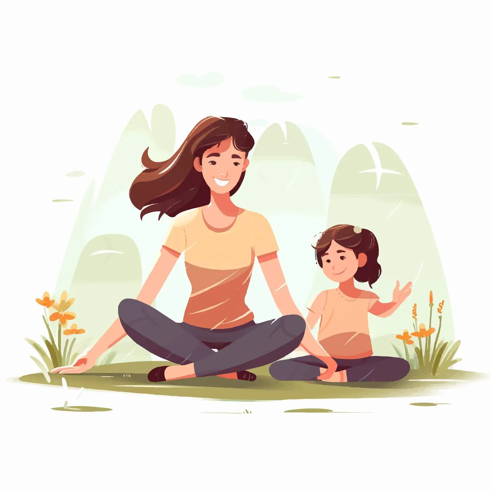 Mother and Child Yoga in Nature – free family fitness image from Dotvec