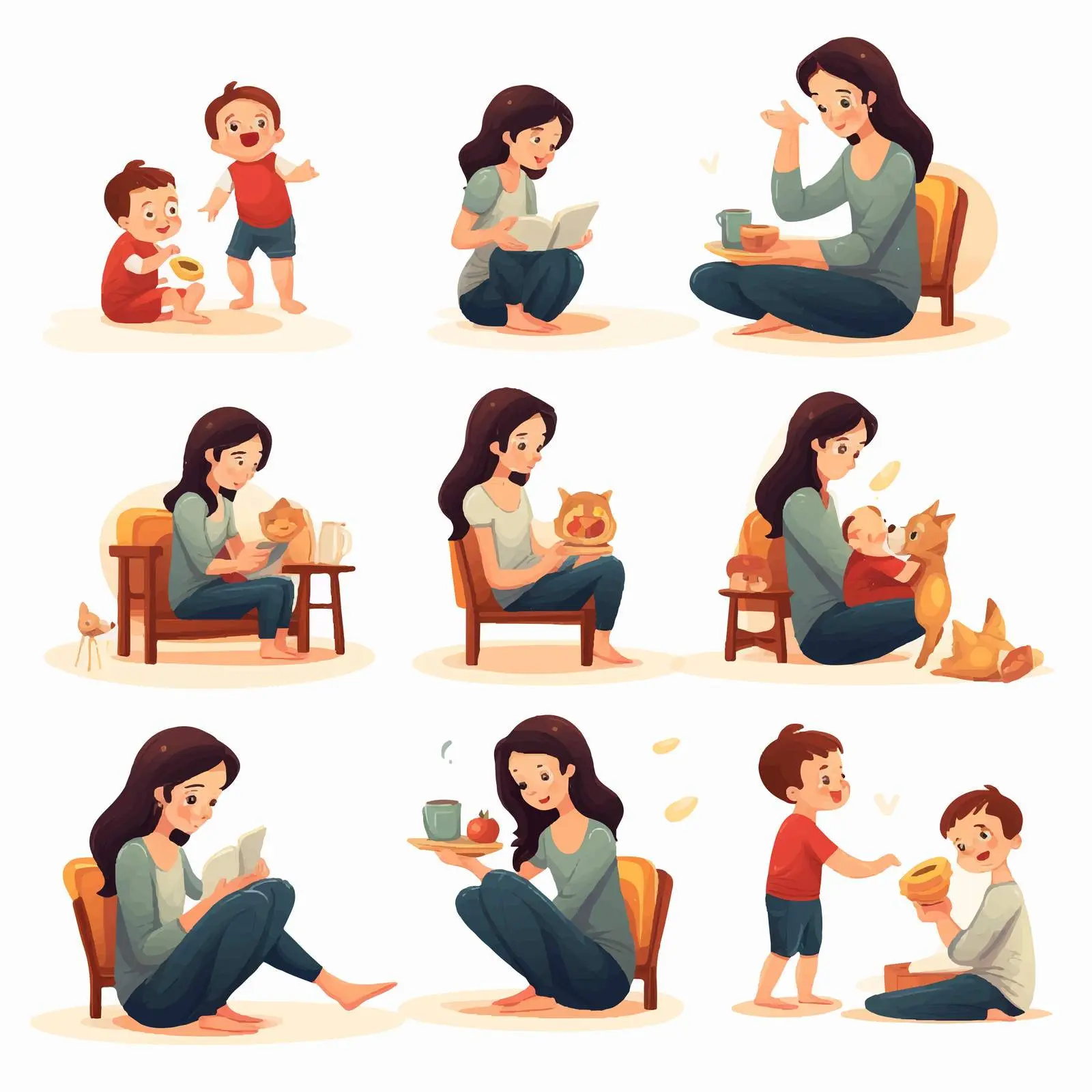 Mother and Child Engaging in Various Activities — free download from Dotvec
