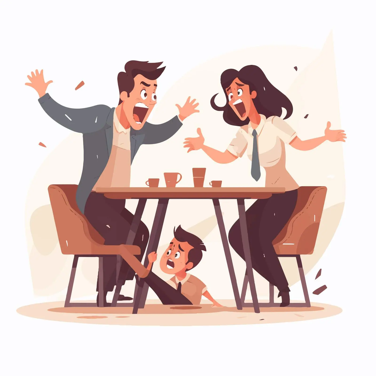 Parents Quarreling in Front of Child Vector – free parental guidance image from Dotvec