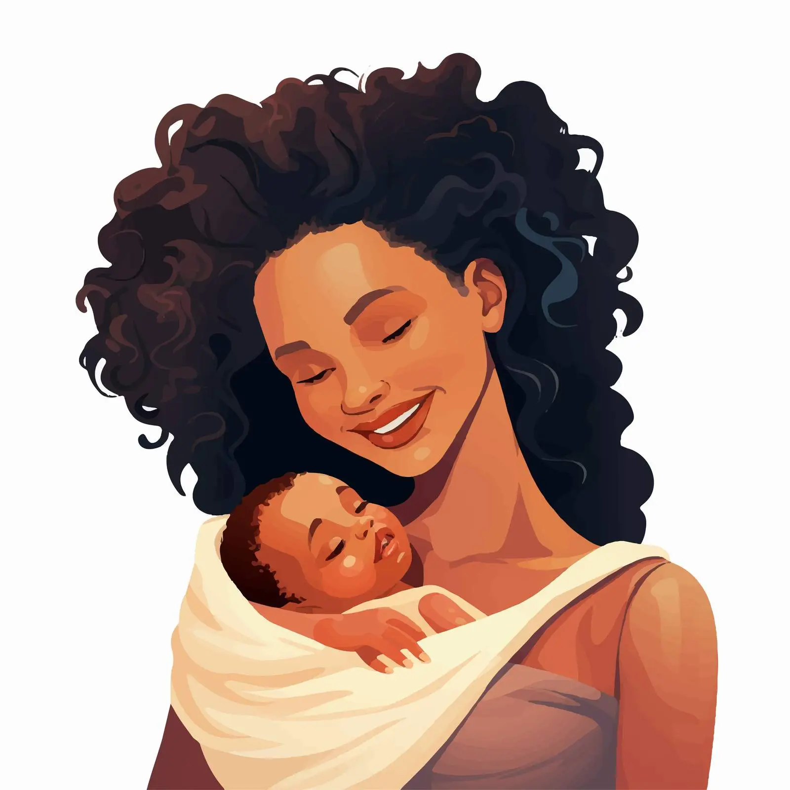 Happy African American Mom with Newborn in Car — free download from Dotvec