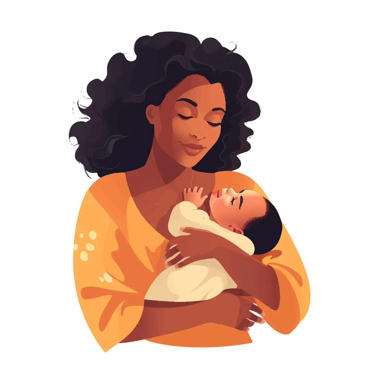 Happy African American Mom with Newborn Baby – free mommy image from Dotvec