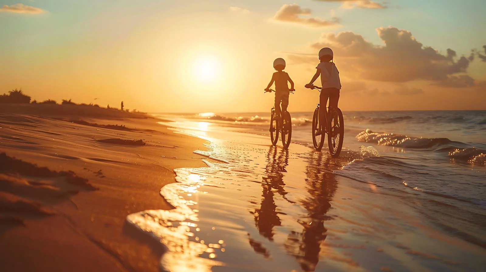 Family Enjoying Beach Bike Ride Together — free download from Dotvec