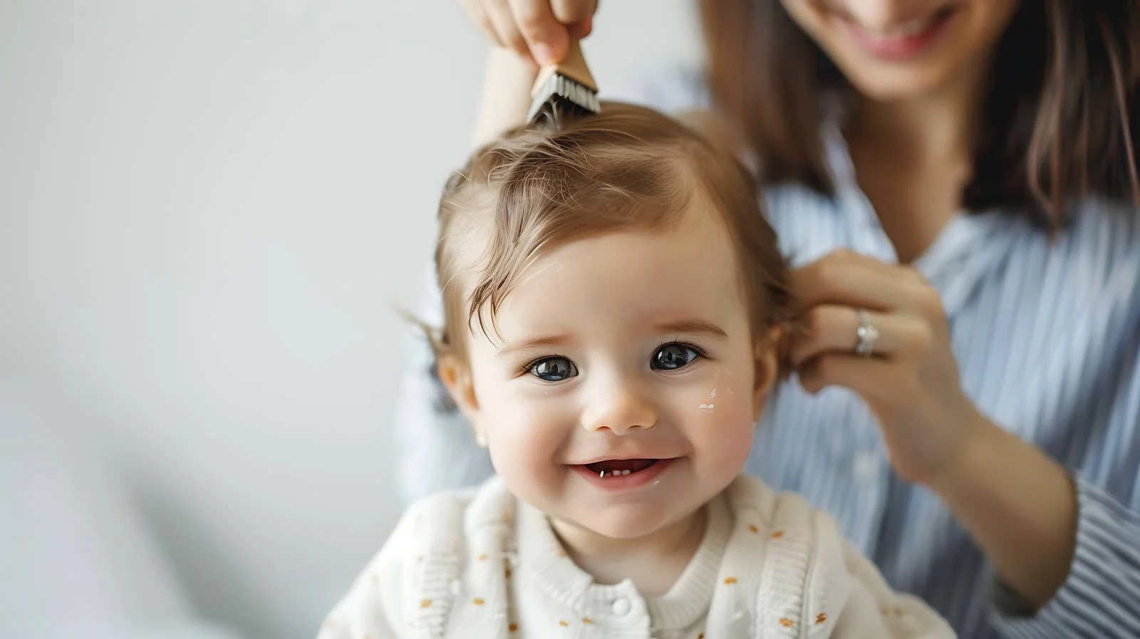 Caring Mother Grooming Child at Home – free haircare image from Dotvec