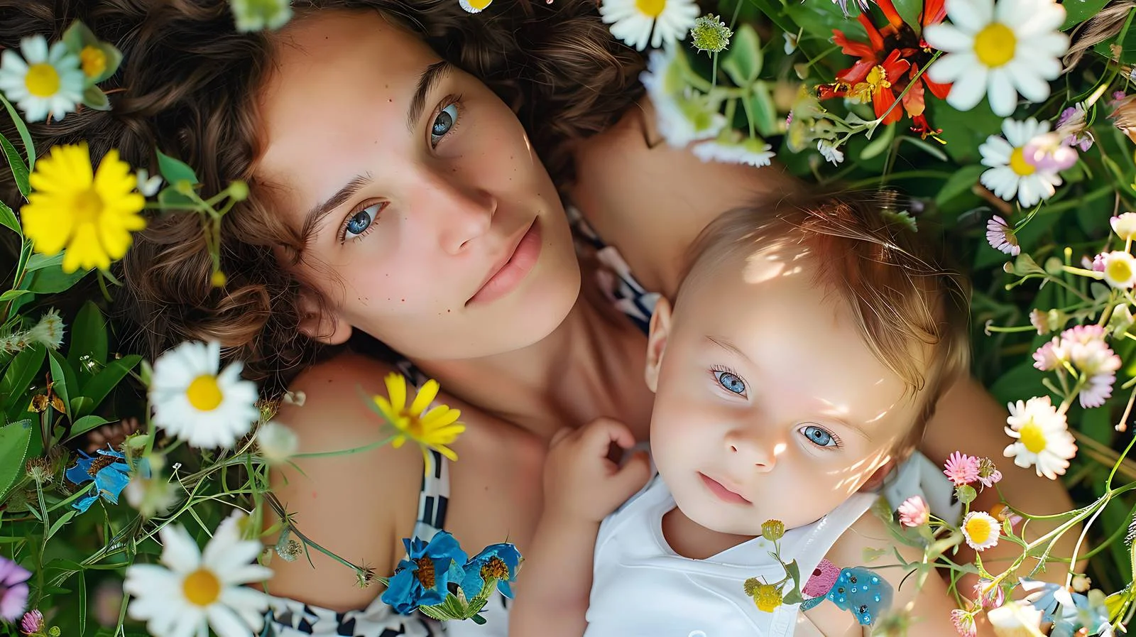 Mother and Toddler in Garden Setting — free download from Dotvec