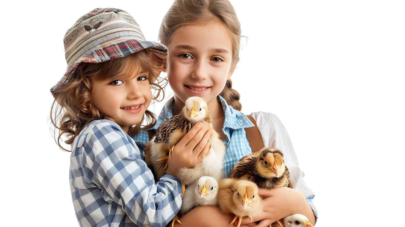 Family and Chicks on Organic Farm — free download from Dotvec