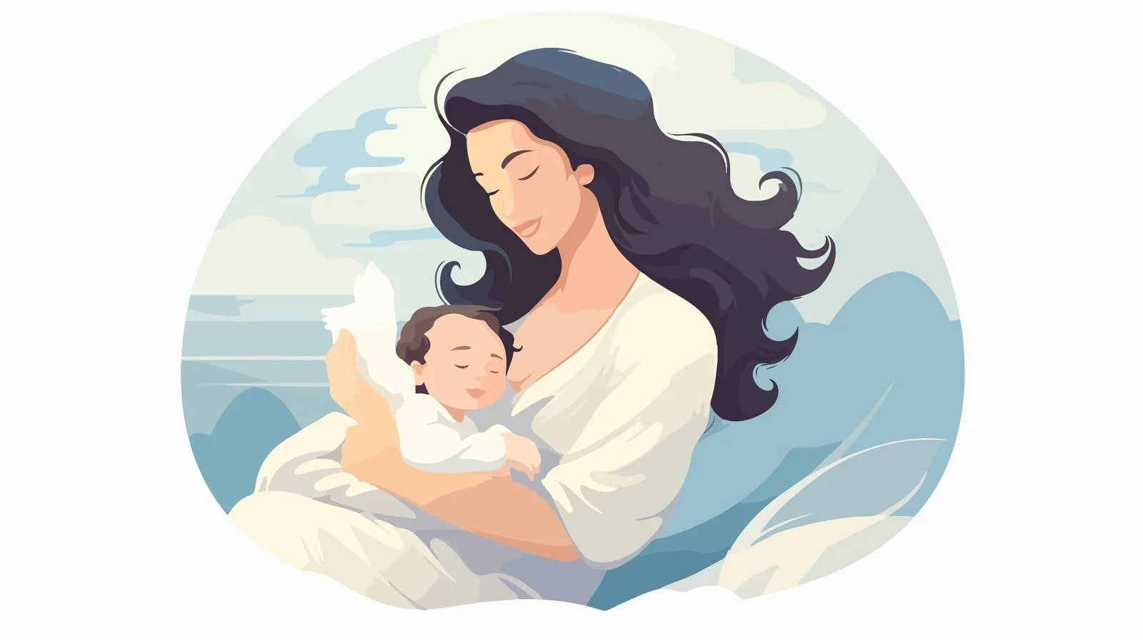 Maternal Breastfeeding with Cradle Hold Pose — free download from Dotvec