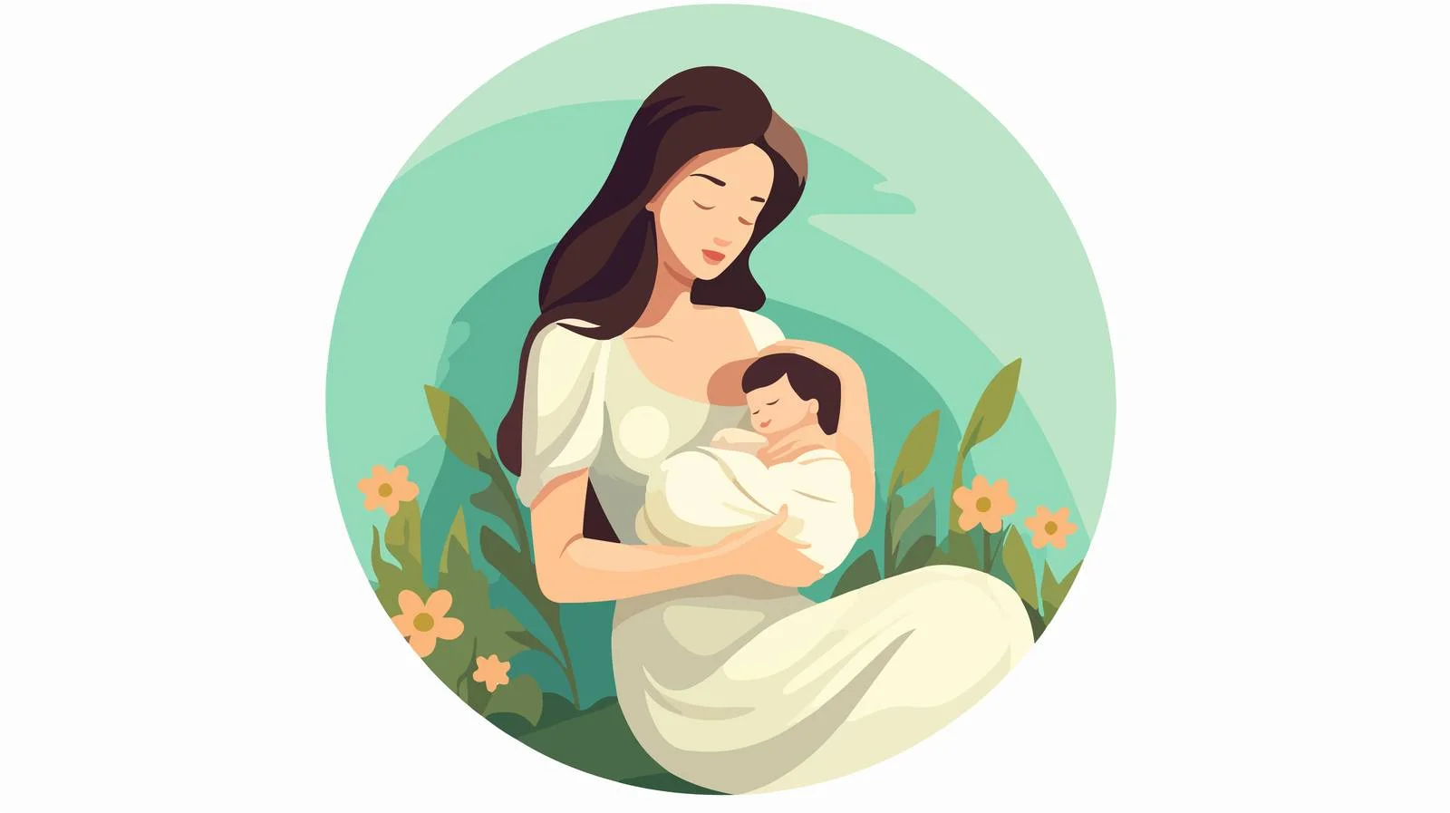 Nurturing Moment: Mother Breastfeeding Baby — free download from Dotvec