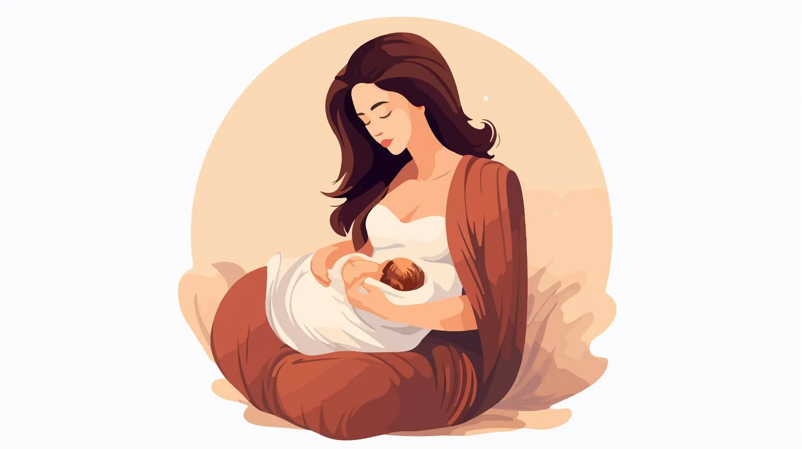 Maternal Breastfeeding Pose with Cradle Hold — free download from Dotvec