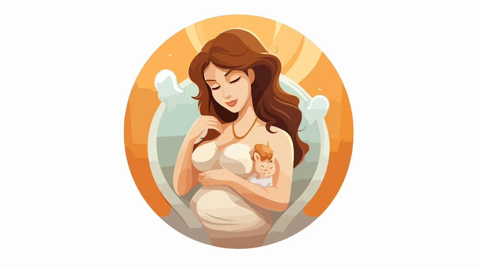Nurturing mother breastfeeding baby with cross cradle pose — free download from Dotvec