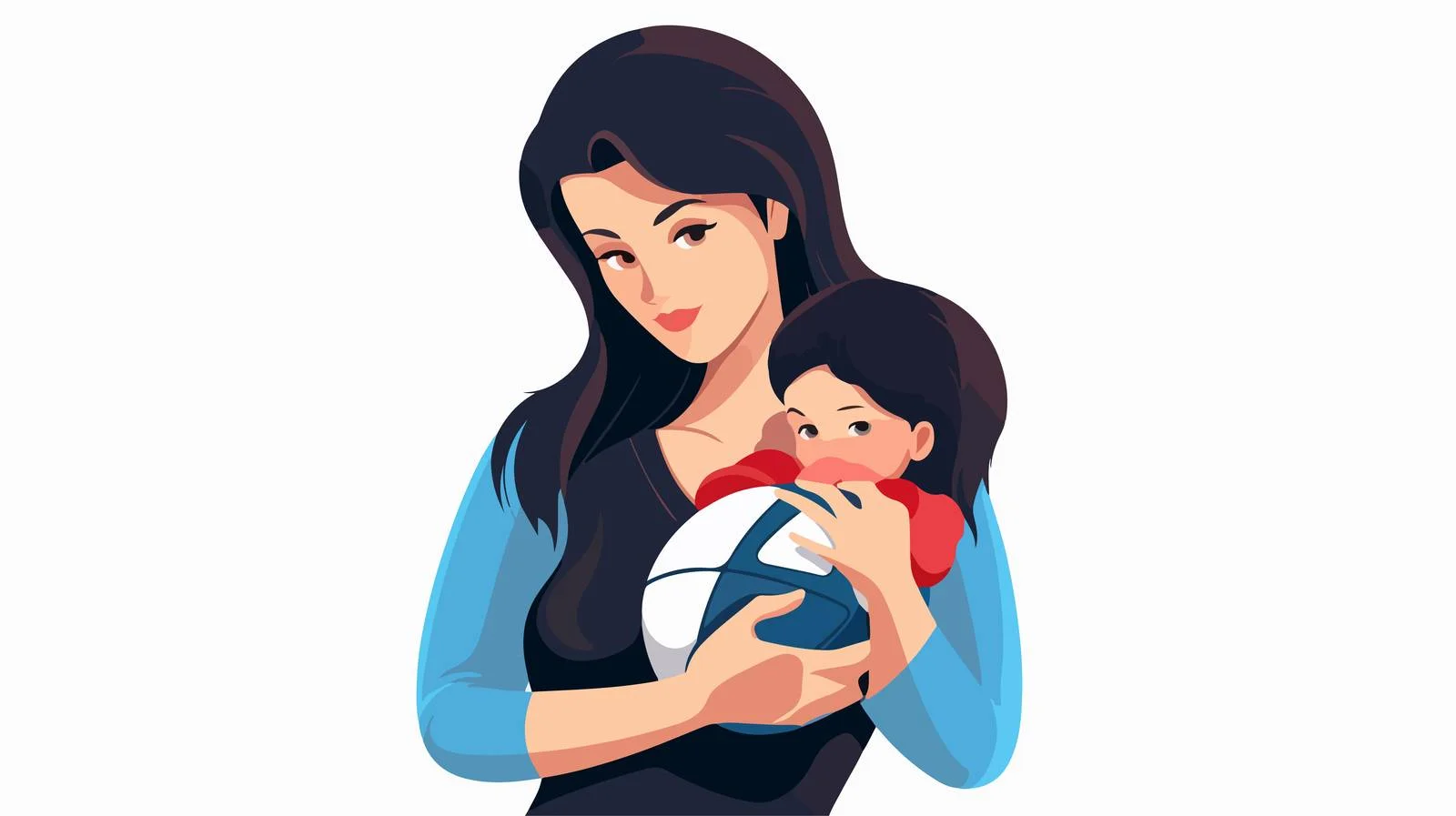 Maternal Bonding During Football Pose — free download from Dotvec