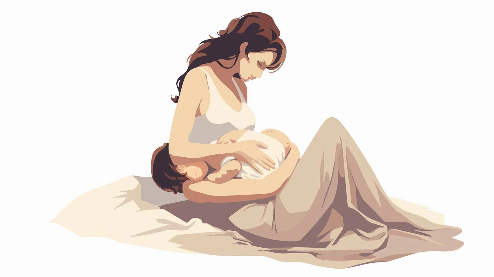 Maternal Breastfeeding with Inverted Pose — free download from Dotvec