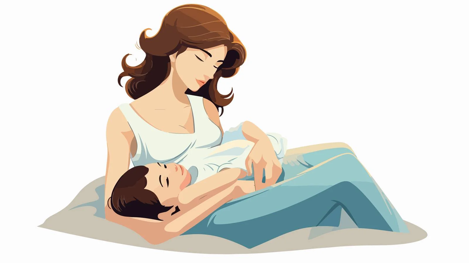 Side Lying Breastfeeding Position — free download from Dotvec