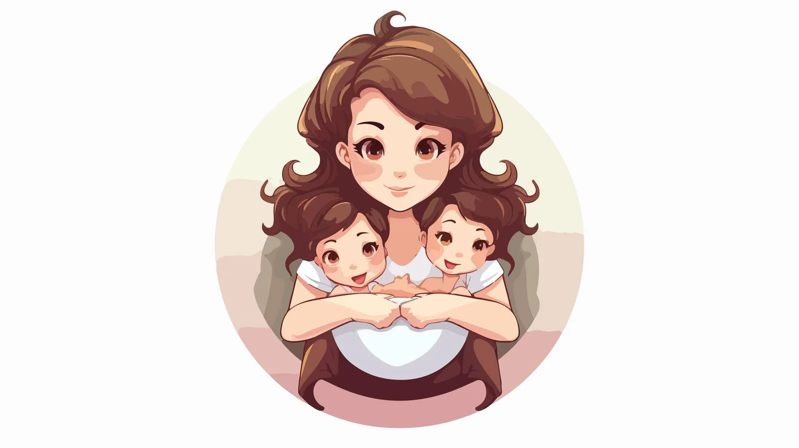 Mother Breastfeeding Twins in Pose — free download from Dotvec