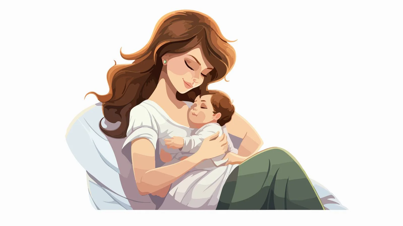 Mother Breastfeeding Twins Relaxing Pose — free download from Dotvec