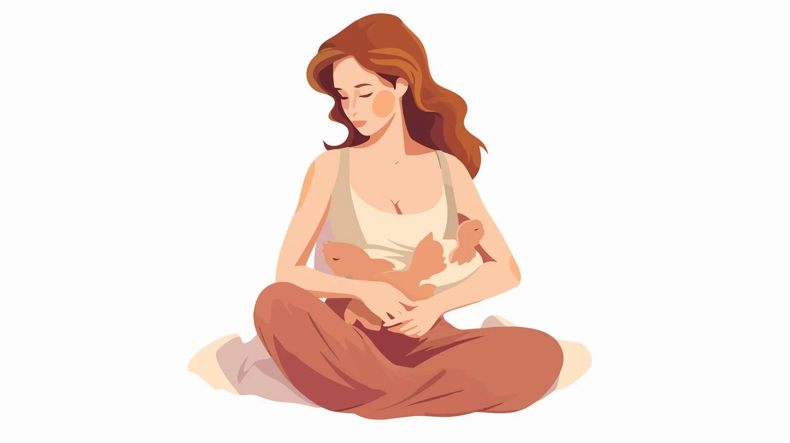 Nurturing Twin Babies Breastfeeding Pose — free download from Dotvec