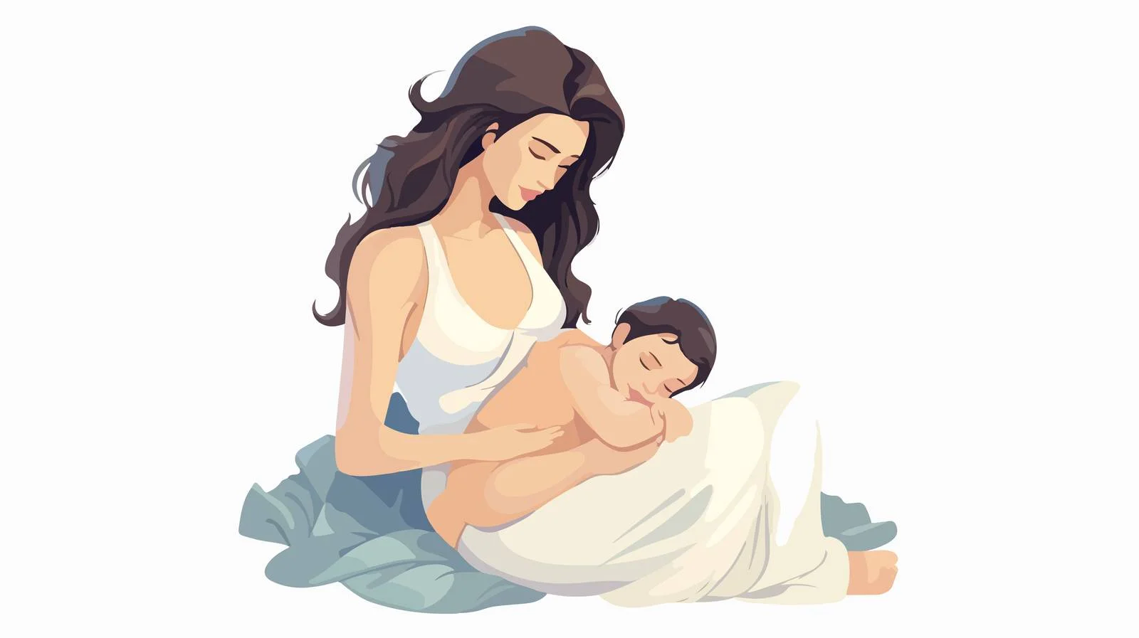 Nurturing Twins with Side Pose — free download from Dotvec