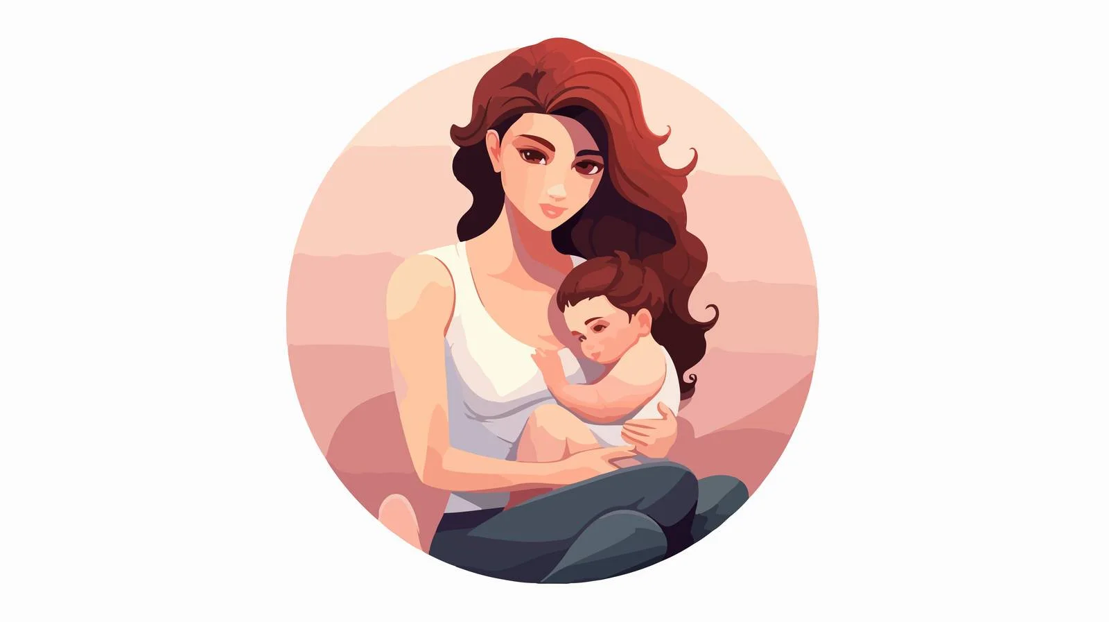 Mother Breastfeeding Twin Babies Side Pose — free download from Dotvec