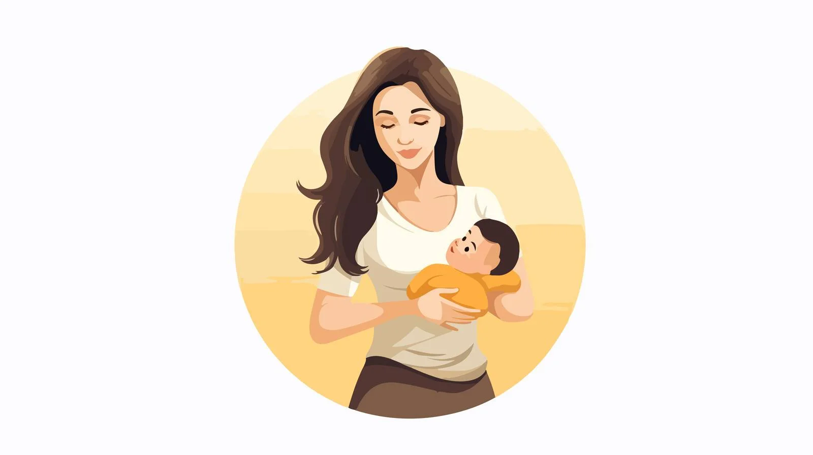 Mother Holding Baby Belly Hold Cartoon — free download from Dotvec