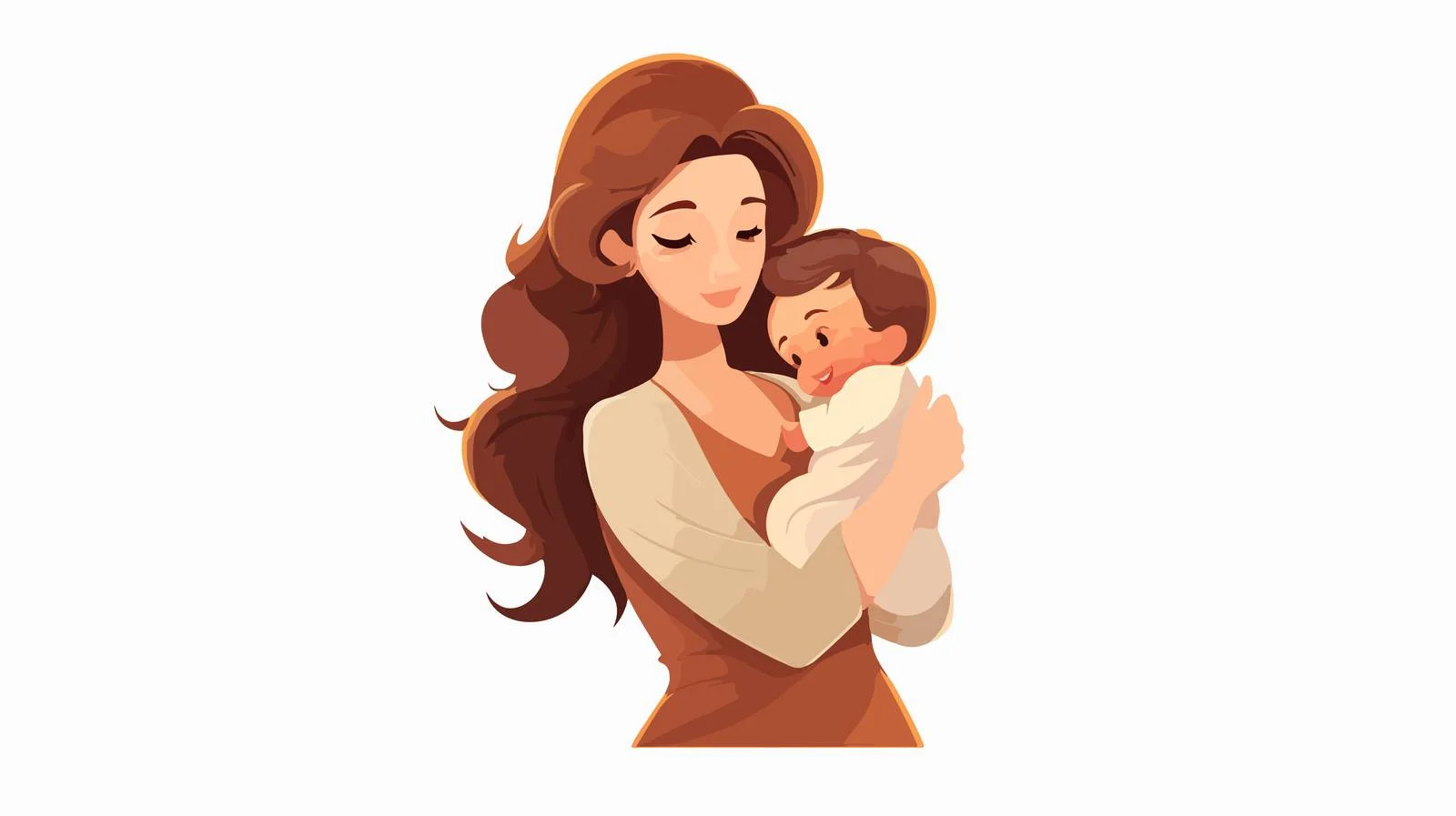 Mother and Baby Belly Hold Pose — free download from Dotvec