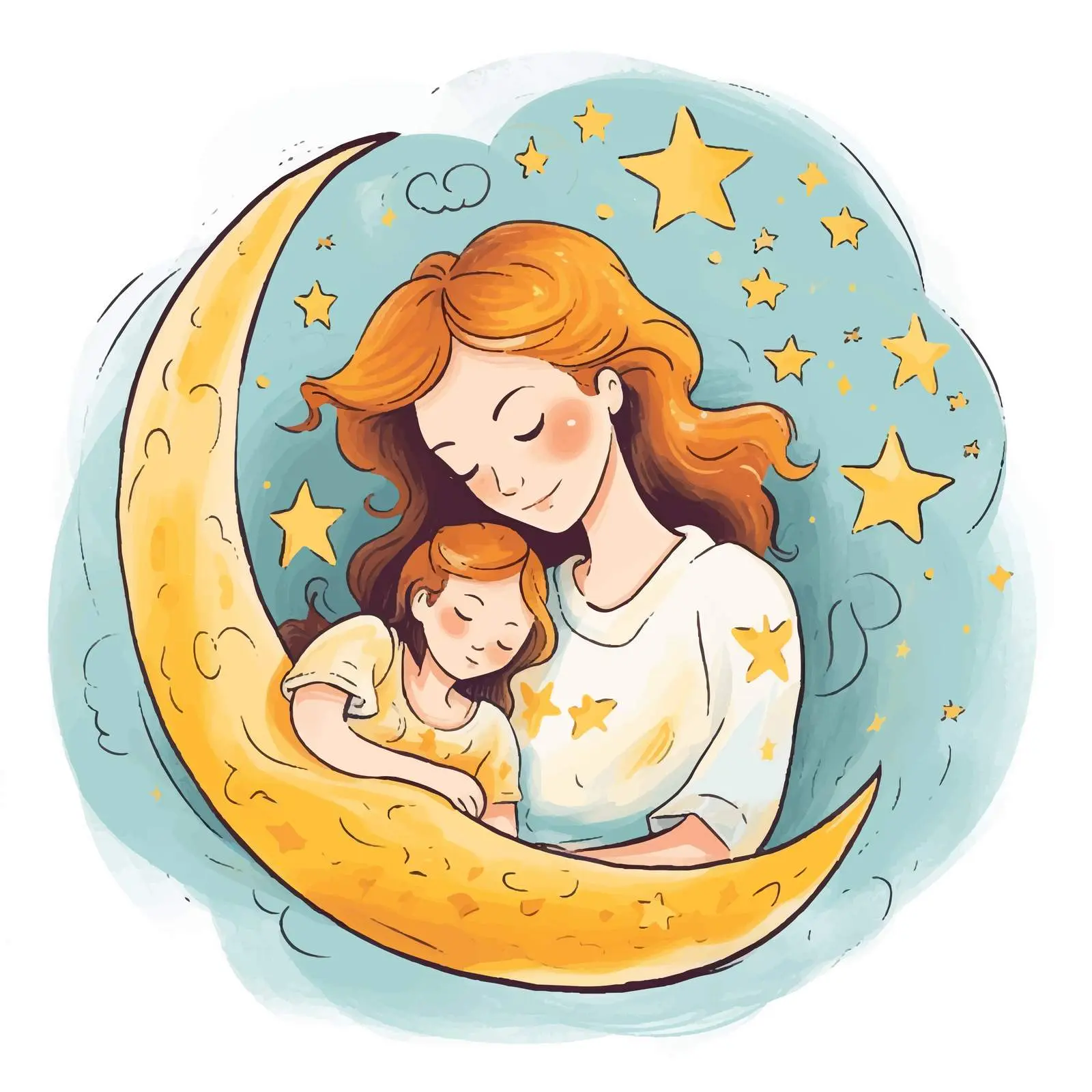 Motherhood Banner of Sleeping Mom and Newborn — free download from Dotvec