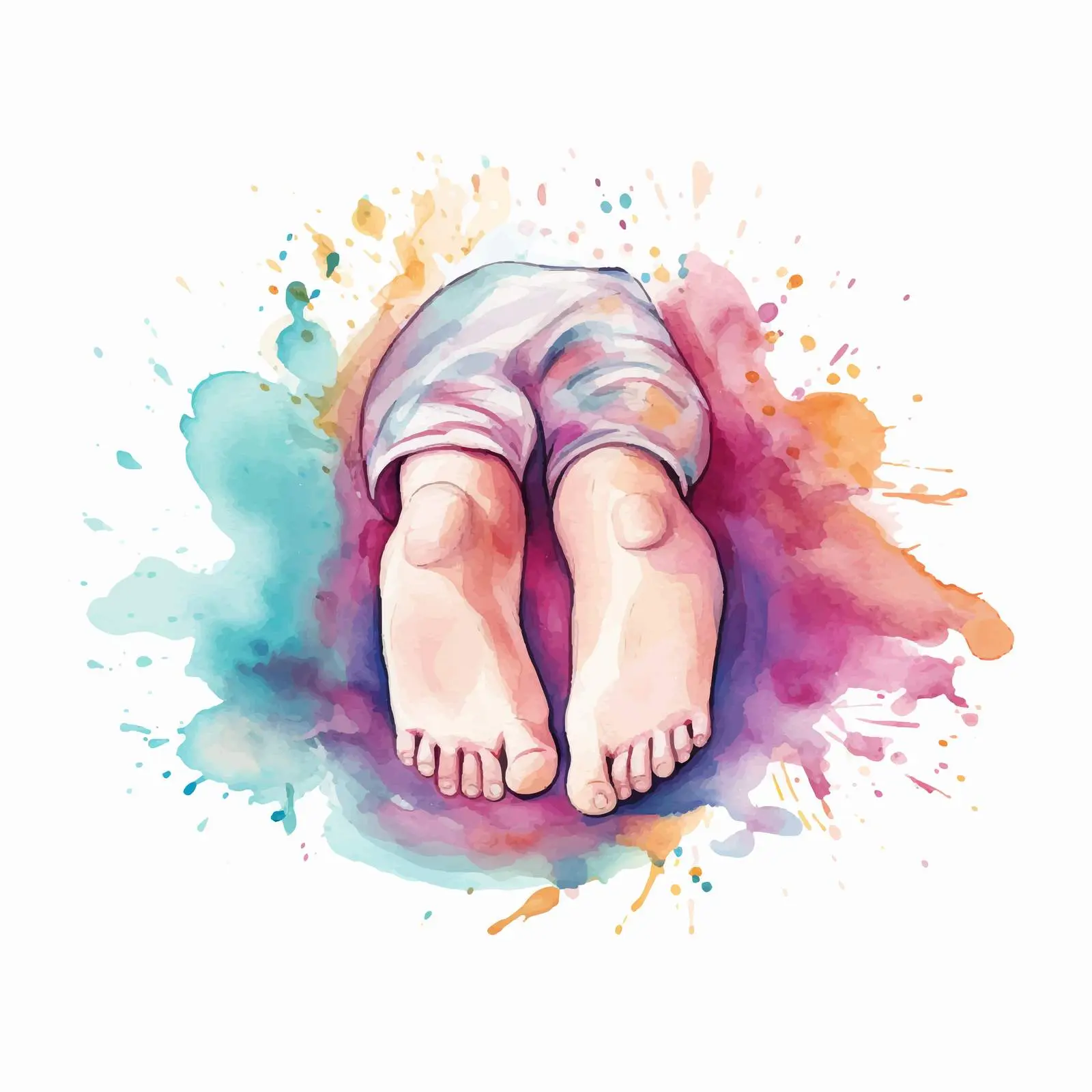 Newborn Foot in Mother's Hand Illustration — free download from Dotvec