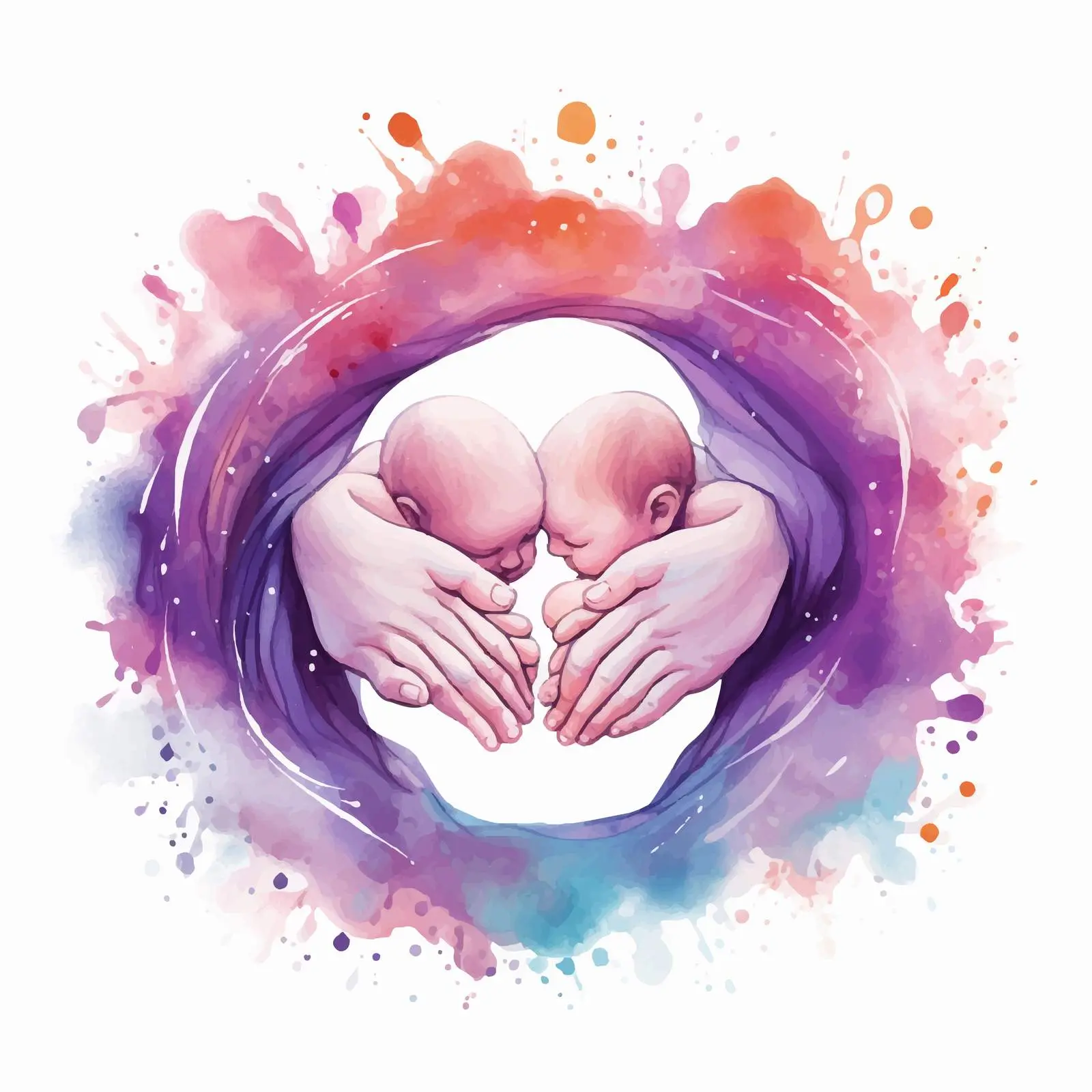 Newborn Foot in Mother's Hand Illustration — free download from Dotvec