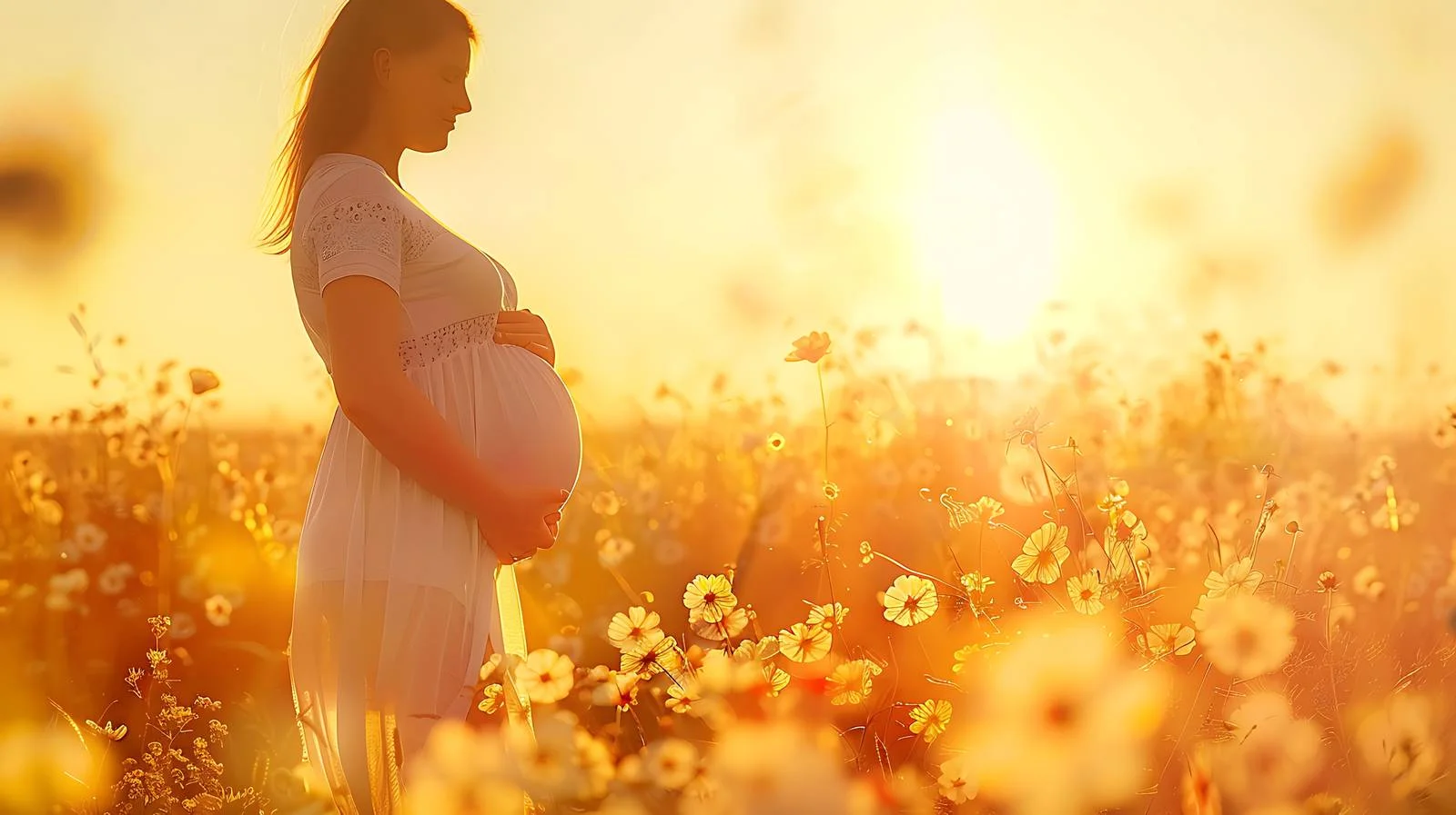 Elegant Pregnant Woman Embracing Motherhood — free download from Dotvec