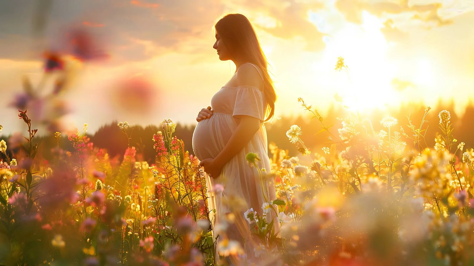 Radiant Pregnant Woman Embracing Motherhood — free download from Dotvec
