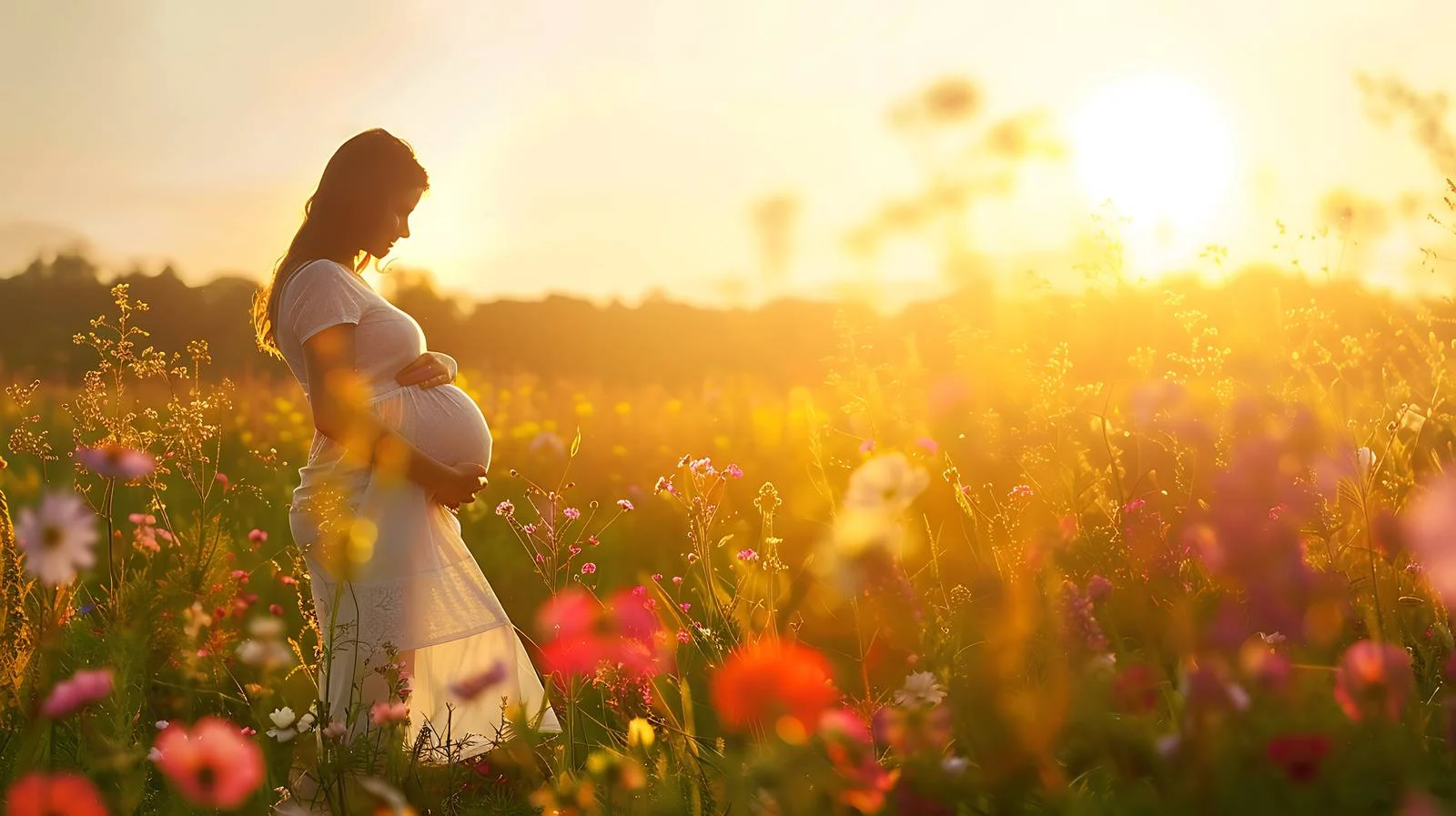 Elegant Pregnant Woman Embracing Motherhood — free download from Dotvec