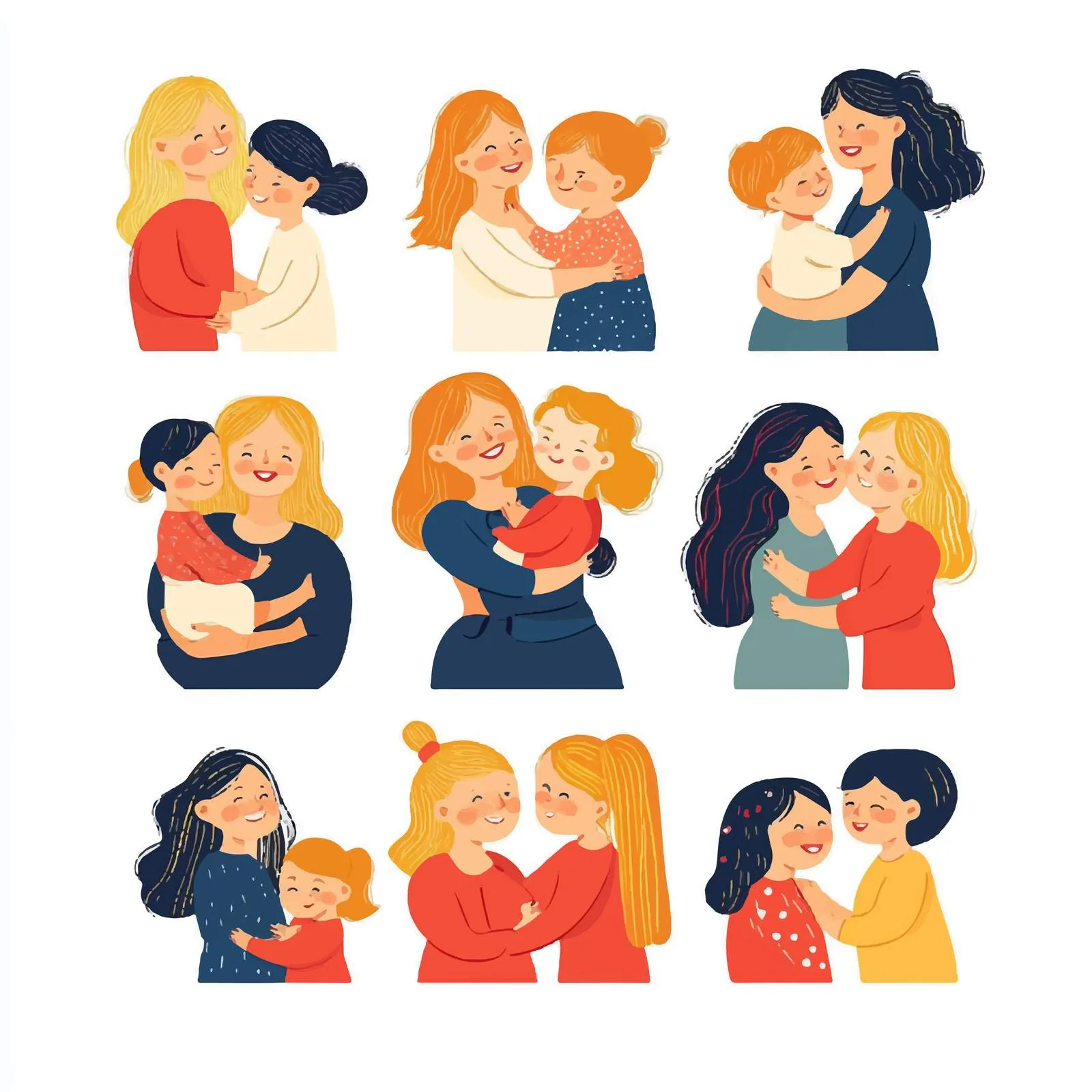 Happy Mothers and Daughters Embracing — free download from Dotvec