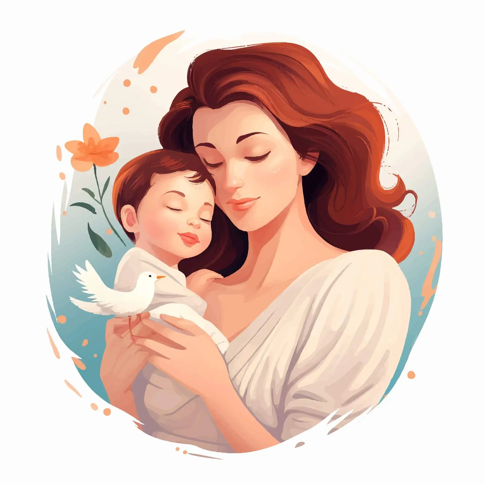 Mother's Day Postcard for Mom and Newborn — free download from Dotvec