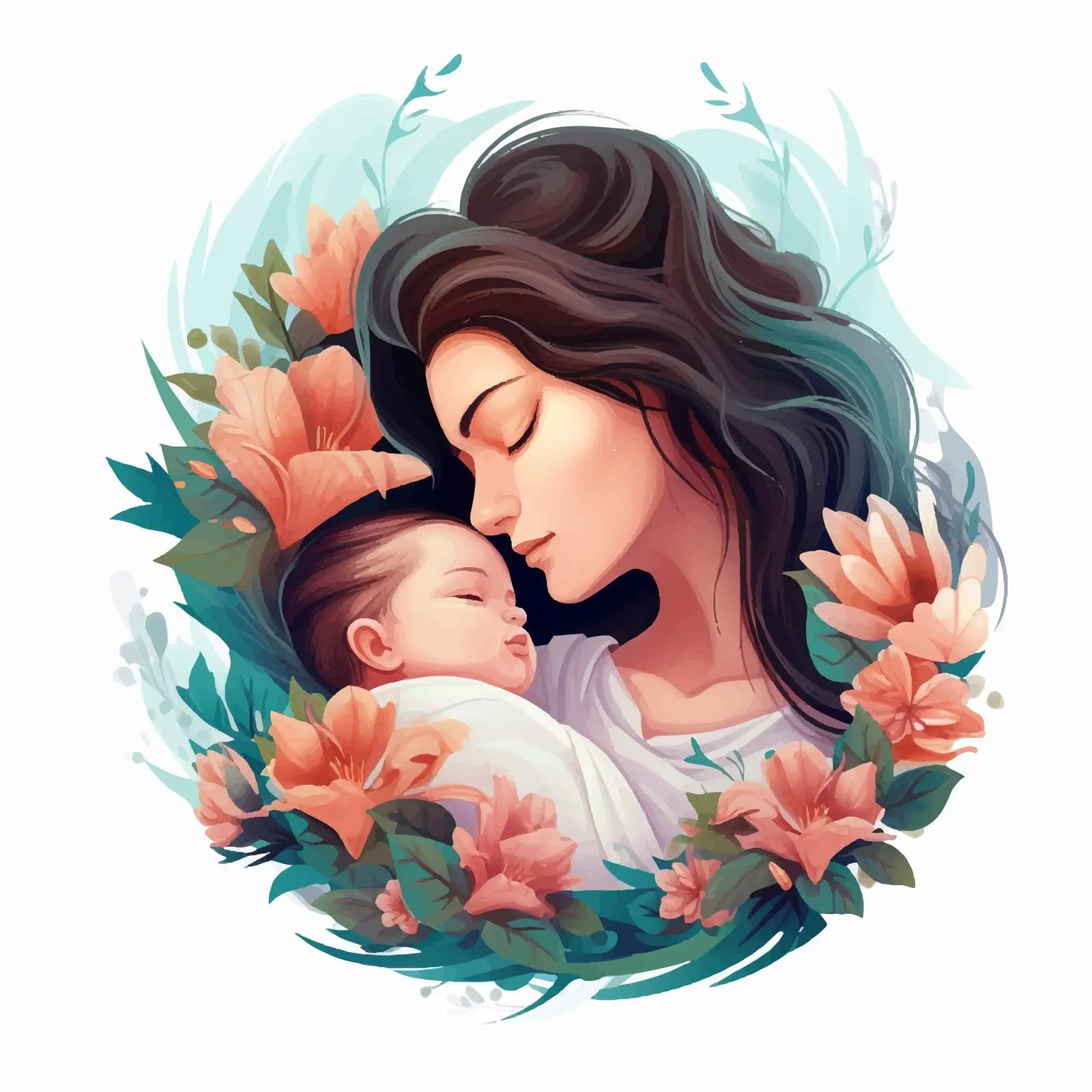 Mother's Day Postcard for Mom and Newborn — free download from Dotvec