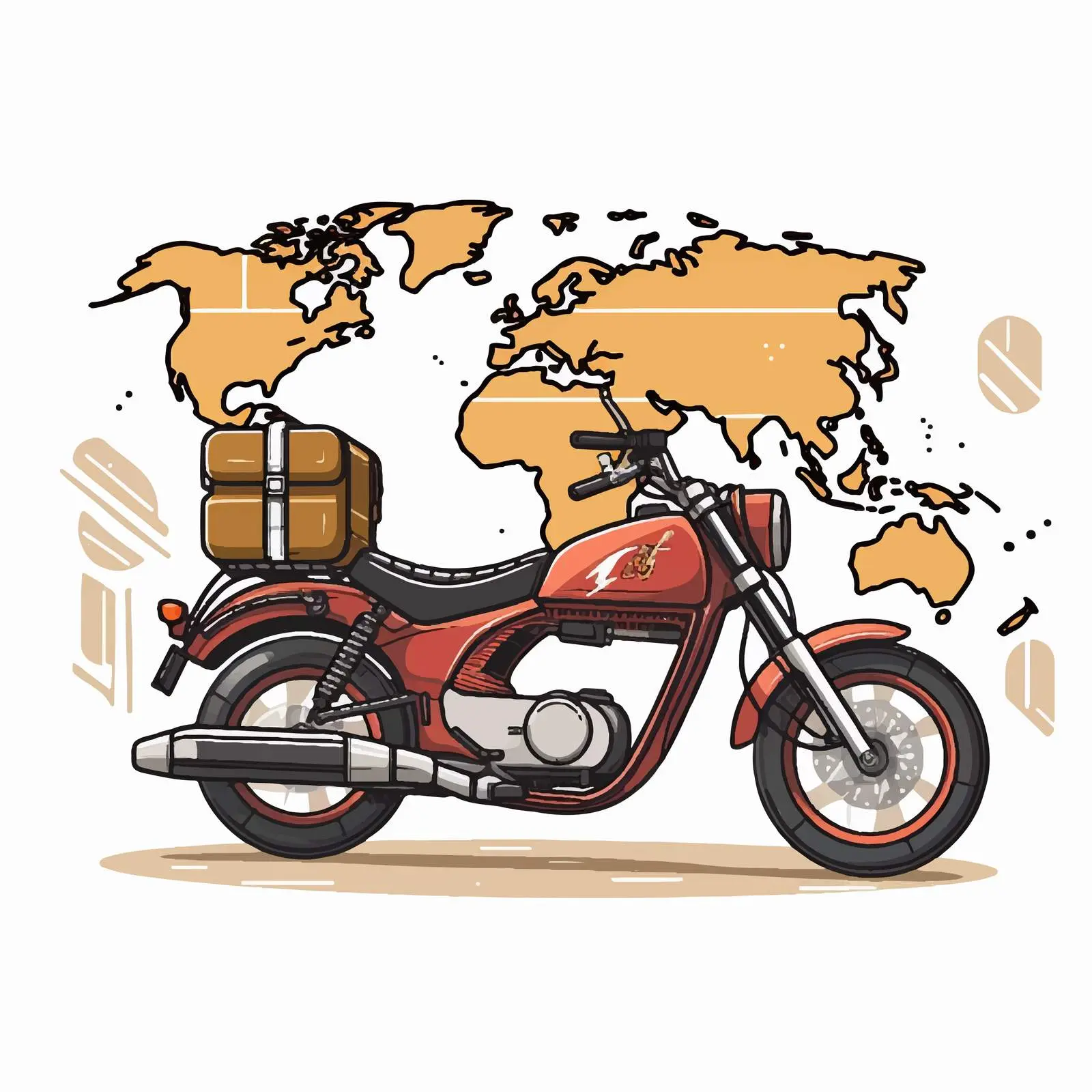 Motorcycle Delivery Logistics World Map Design – free last mile delivery image from Dotvec