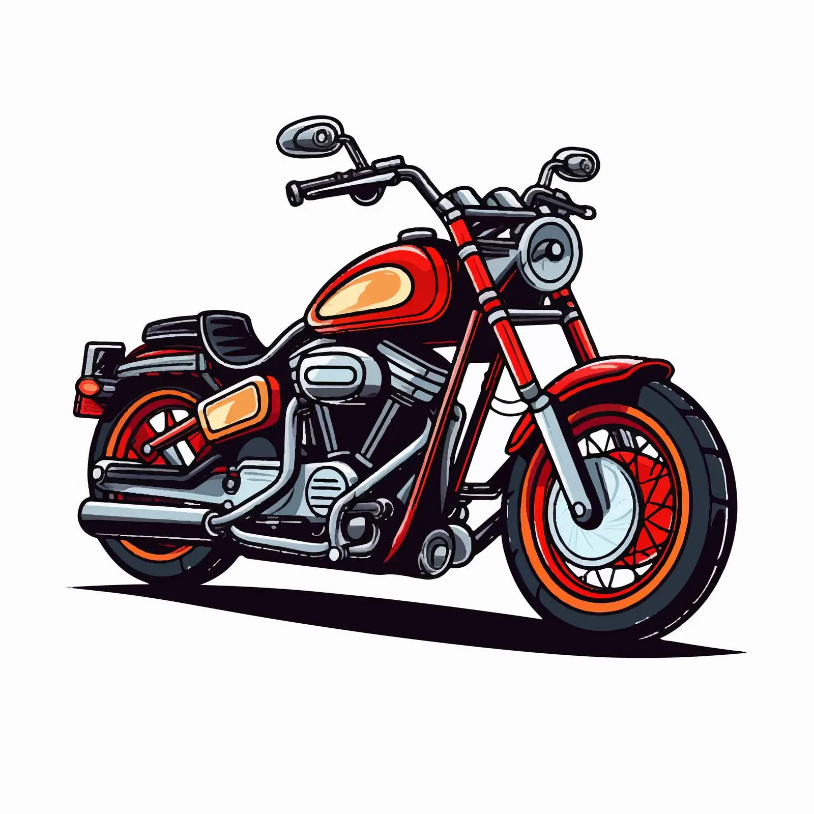 Cartoon Motorcycle Line Vector Illustration – free motorcycle image from Dotvec