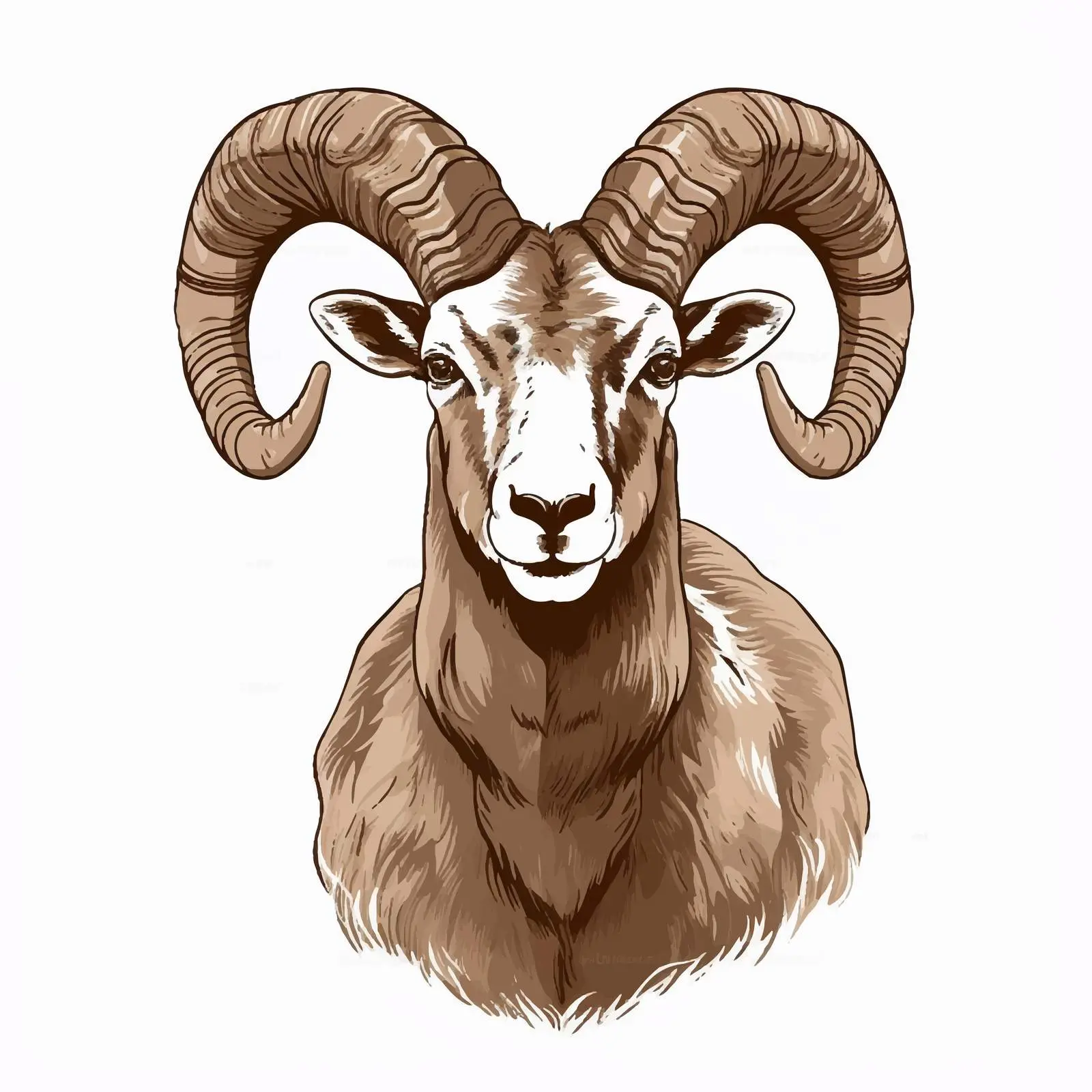 Mouflon Vector Sketch Illustration on White Background — free download from Dotvec