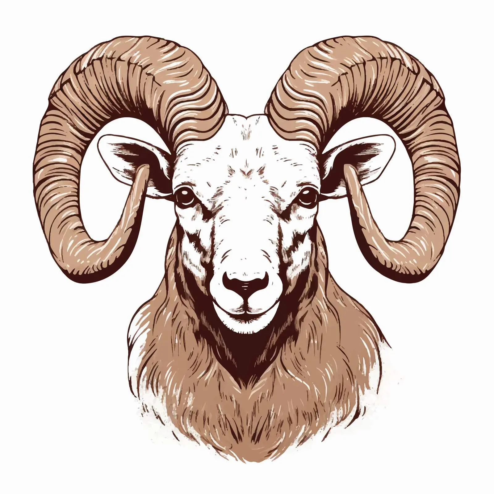 Mouflon Sketch Vector Illustration on White Background — free download from Dotvec