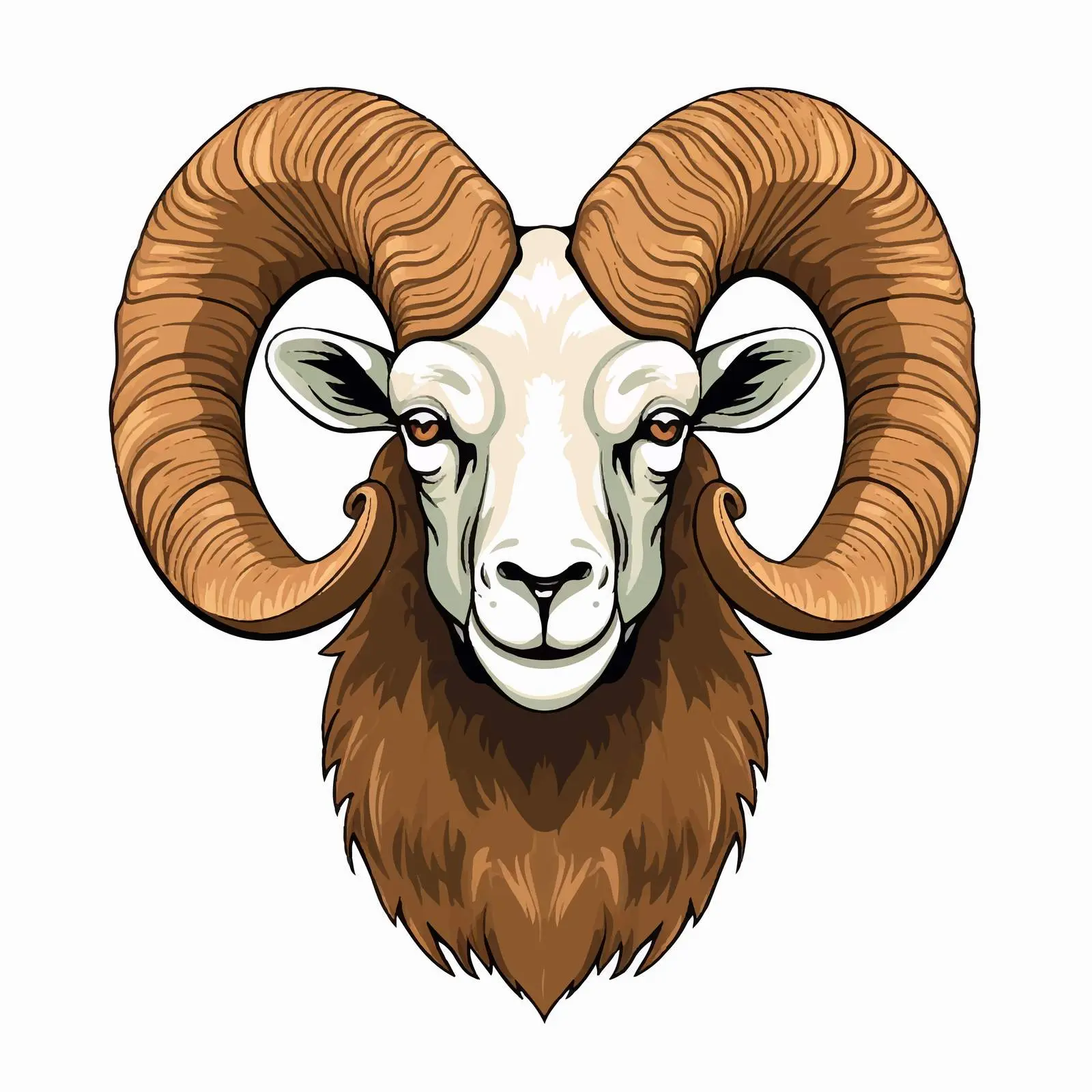 Mouflon Vector Illustration on White Background – free animal symbols image from Dotvec