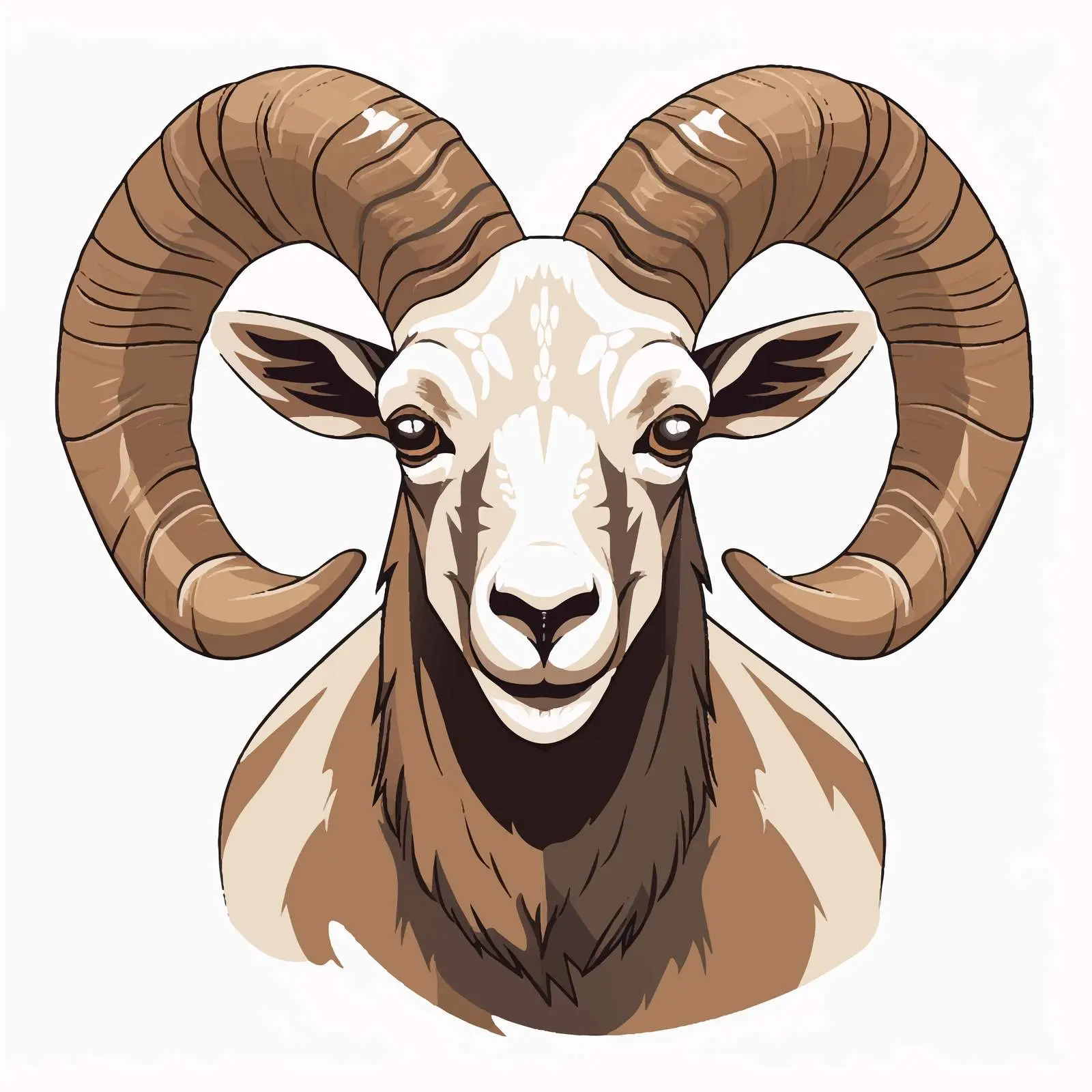 Isolated Mouflon Vector Illustration on White Background — free download from Dotvec