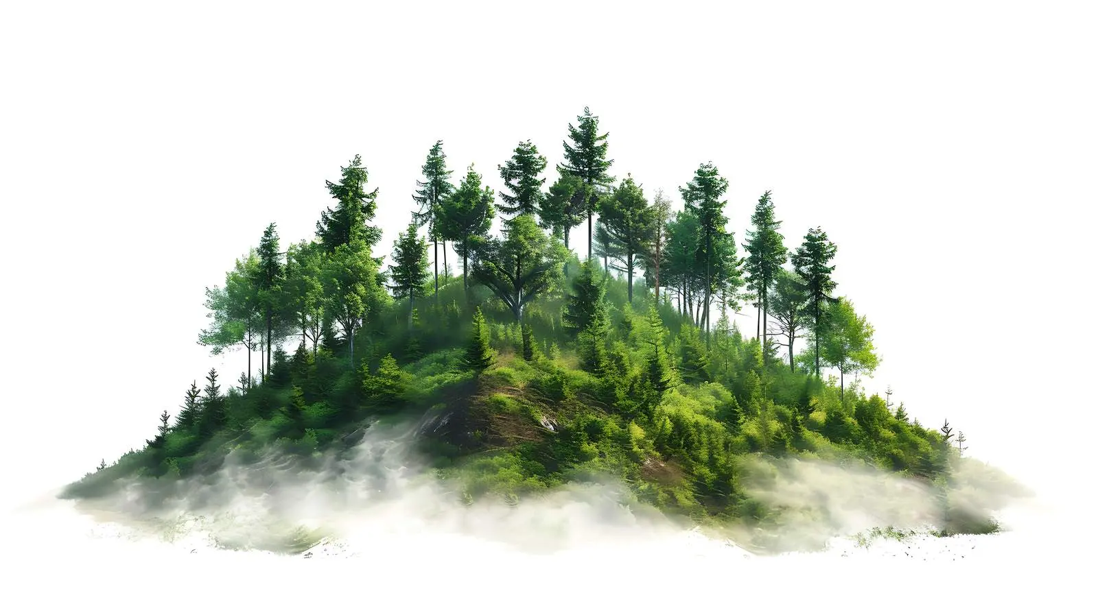 Scenic Mountain Hill Forest Landscape with Clouds — free download from Dotvec